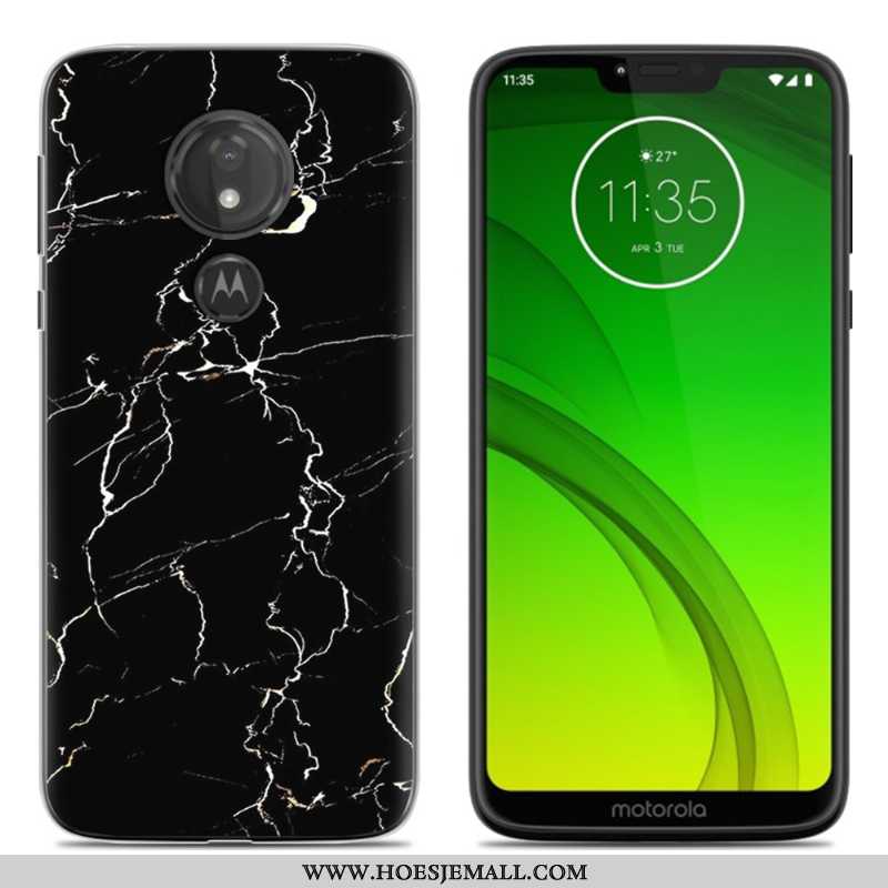 Hoesje Moto G7 Power Trend Zacht Scheppend Blauw Mobiele Telefoon Siliconen Blauwe