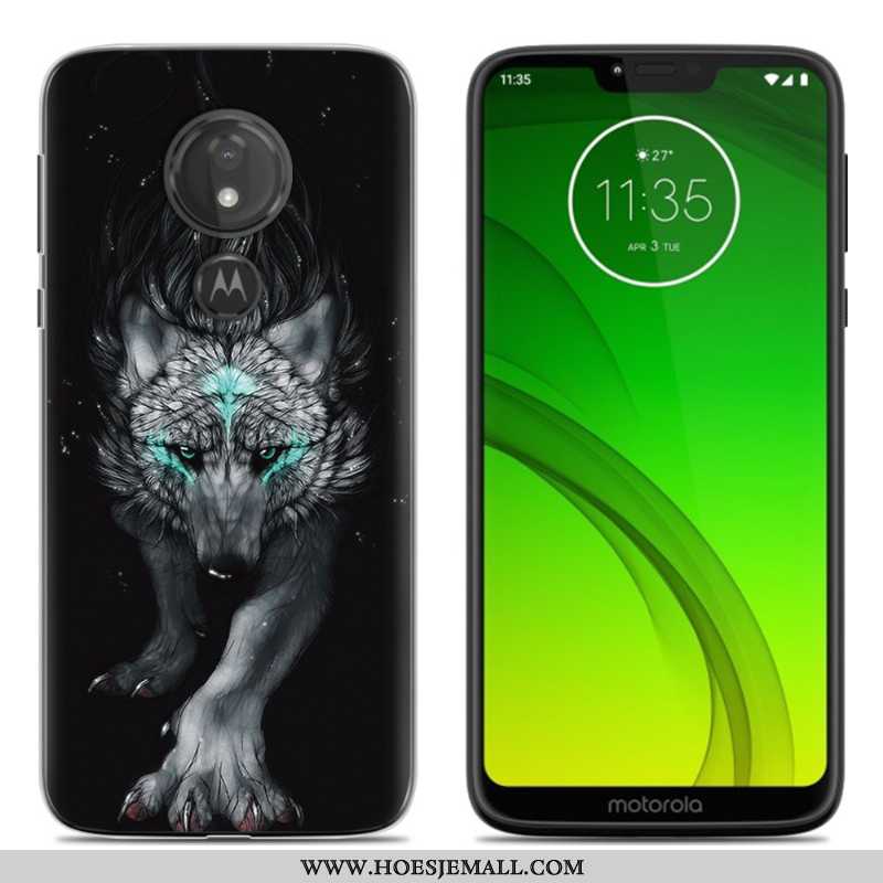 Hoesje Moto G7 Power Trend Zacht Scheppend Blauw Mobiele Telefoon Siliconen Blauwe