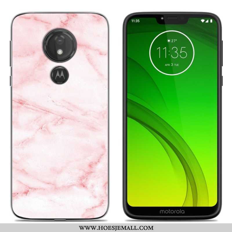 Hoesje Moto G7 Power Trend Zacht Scheppend Blauw Mobiele Telefoon Siliconen Blauwe