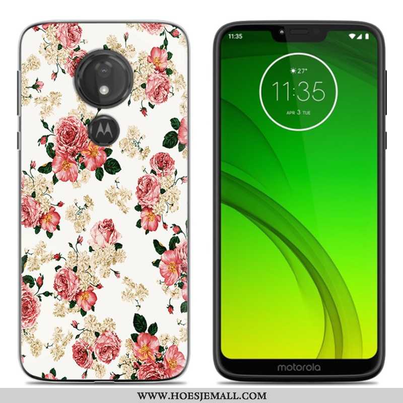 Hoesje Moto G7 Power Trend Zacht Scheppend Blauw Mobiele Telefoon Siliconen Blauwe