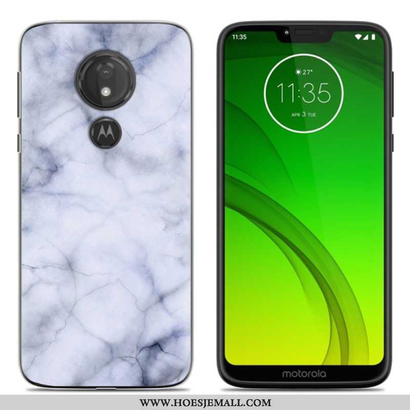 Hoesje Moto G7 Power Trend Zacht Scheppend Blauw Mobiele Telefoon Siliconen Blauwe