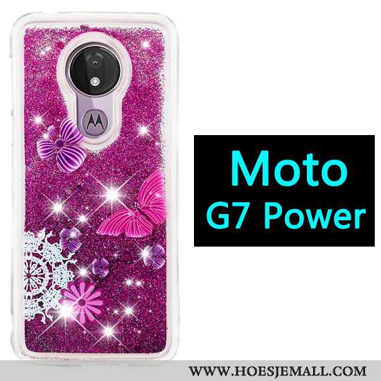 Hoesje Moto G7 Power Spotprent Hoes Drijfzand Gasbag Purper Mobiele Telefoon