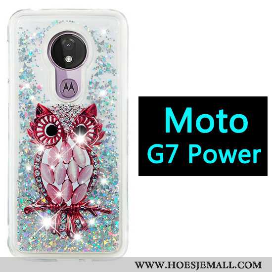 Hoesje Moto G7 Power Spotprent Hoes Drijfzand Gasbag Purper Mobiele Telefoon