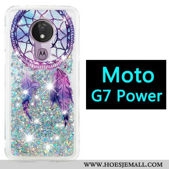 Hoesje Moto G7 Power Spotprent Hoes Drijfzand Gasbag Purper Mobiele Telefoon