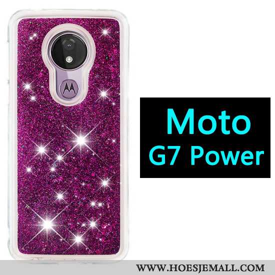 Hoesje Moto G7 Power Spotprent Hoes Drijfzand Gasbag Purper Mobiele Telefoon