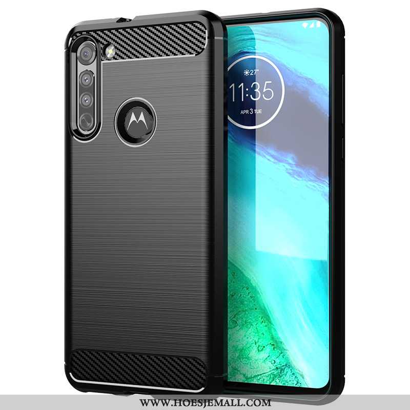 Hoes Moto G8 Siliconen Bescherming Mobiele Telefoon Grijs Hoesje