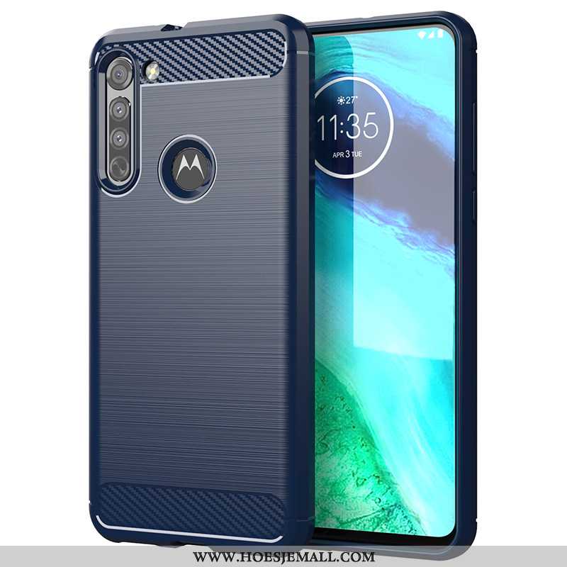 Hoes Moto G8 Siliconen Bescherming Mobiele Telefoon Grijs Hoesje