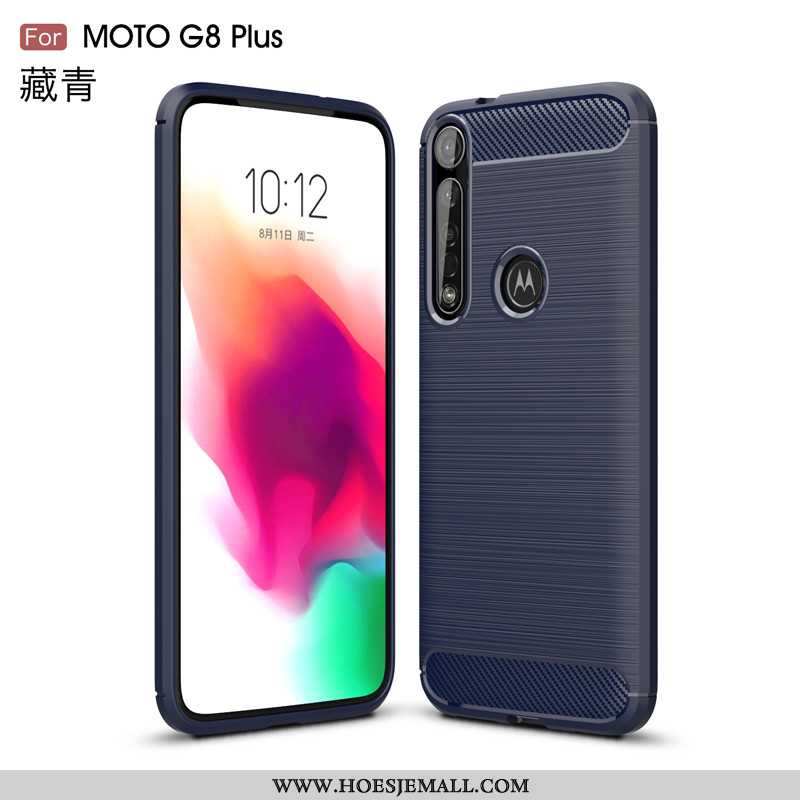 Hoesje Moto G8 Plus Bescherming Zacht Hoes Zijde Mobiele Telefoon Zwart Antislip Zwarte