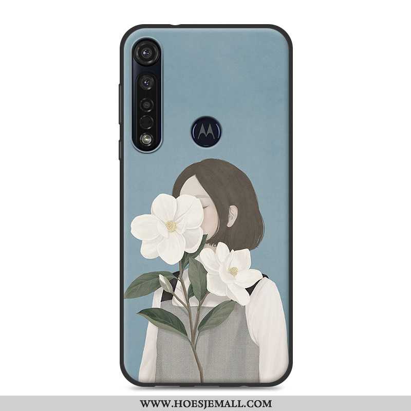 Hoesje Moto G8 Plus Zacht Kunst Mobiele Telefoon Vers Mini Hoes Roze