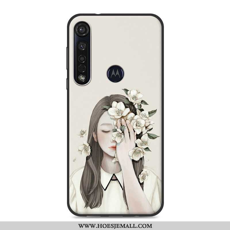 Hoesje Moto G8 Plus Zacht Kunst Mobiele Telefoon Vers Mini Hoes Roze