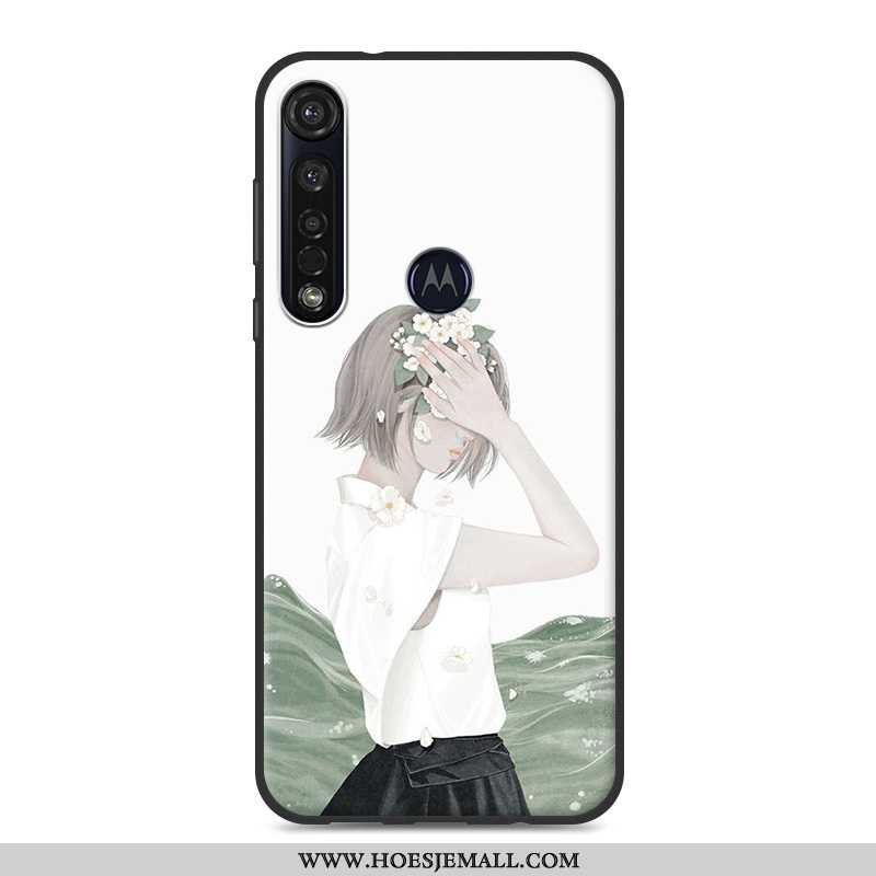 Hoesje Moto G8 Plus Zacht Kunst Mobiele Telefoon Vers Mini Hoes Roze