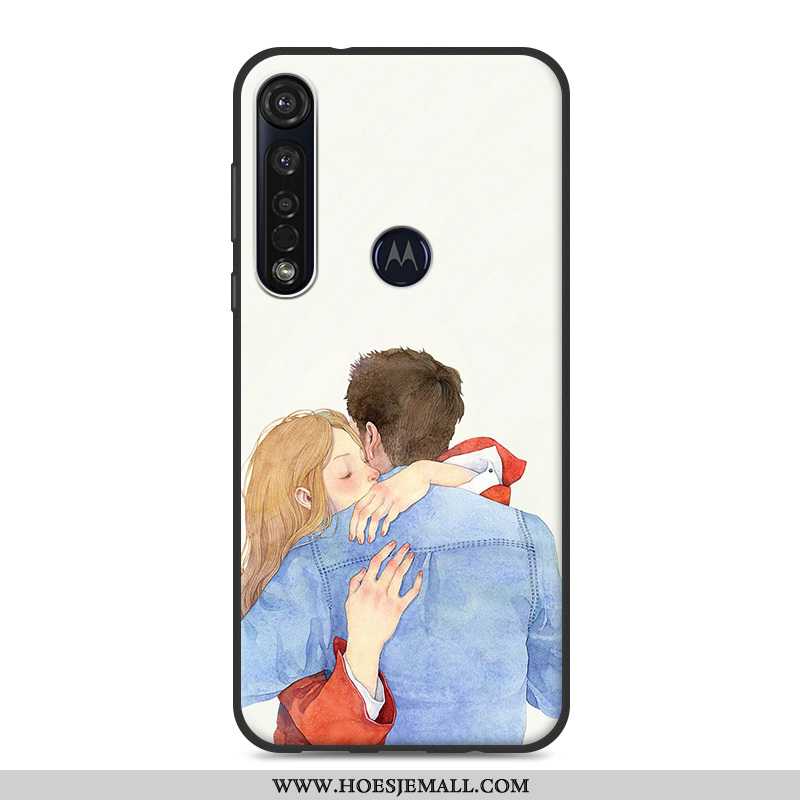 Hoesje Moto G8 Plus Zacht Kunst Mobiele Telefoon Vers Mini Hoes Roze