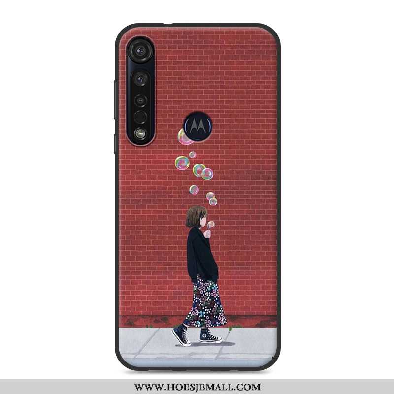 Hoesje Moto G8 Plus Zacht Kunst Mobiele Telefoon Vers Mini Hoes Roze