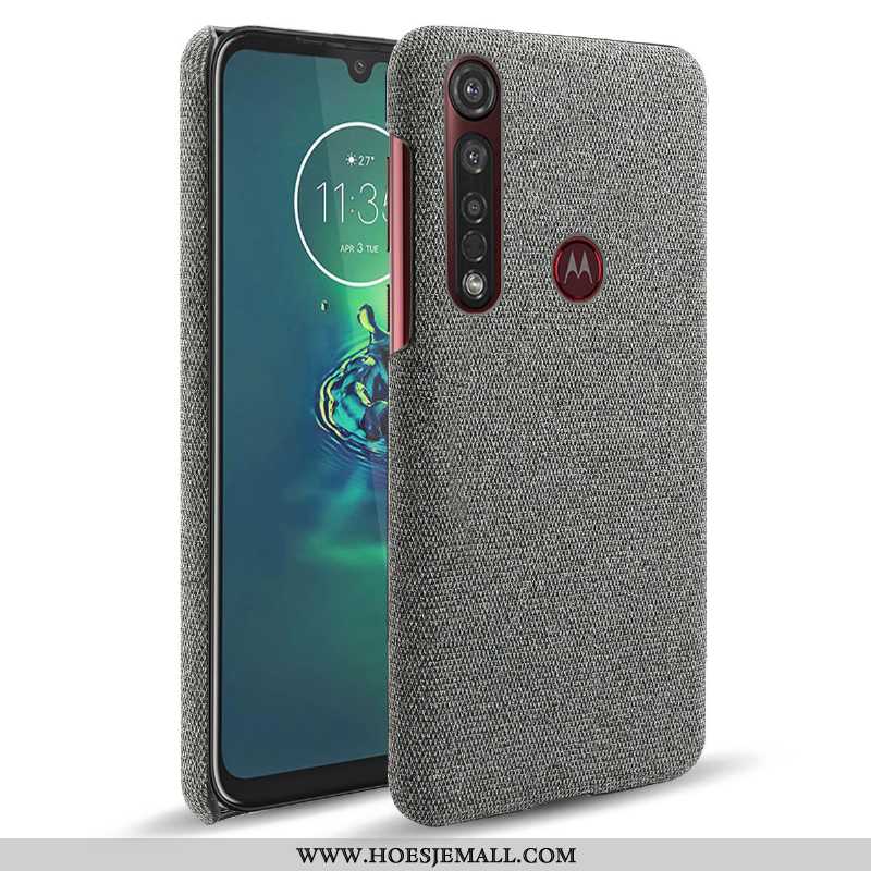 Hoesje Moto G8 Plus Bescherming Hoes Mobiele Telefoon Doek Grijs