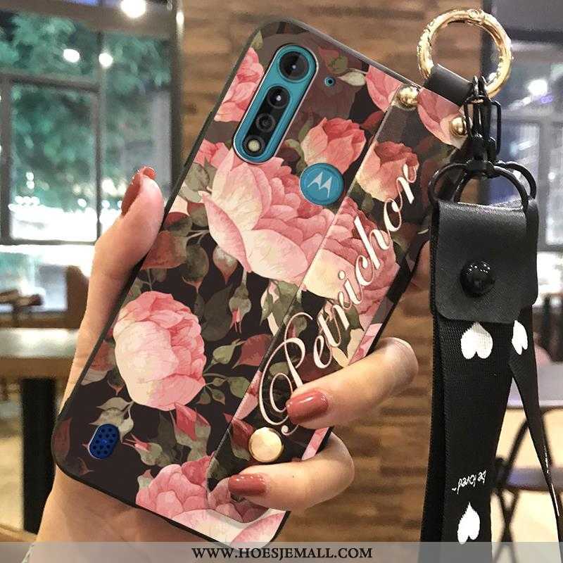 Hoesje Moto G8 Power Lite Trend Zacht Hoes Bloemen Mobiele Telefoon Roze