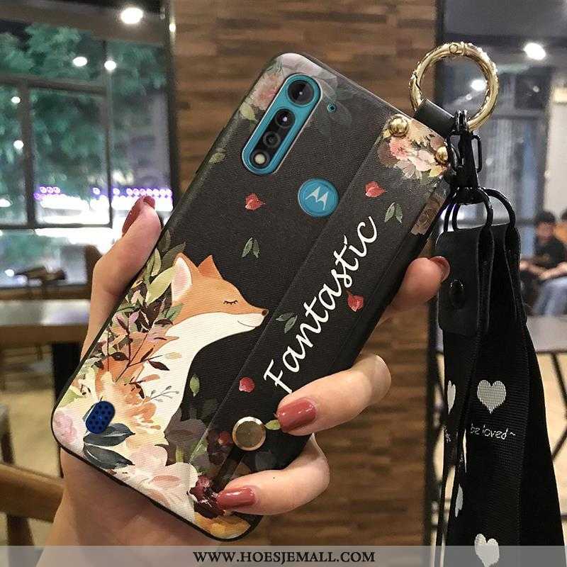 Hoesje Moto G8 Power Lite Trend Zacht Hoes Bloemen Mobiele Telefoon Roze