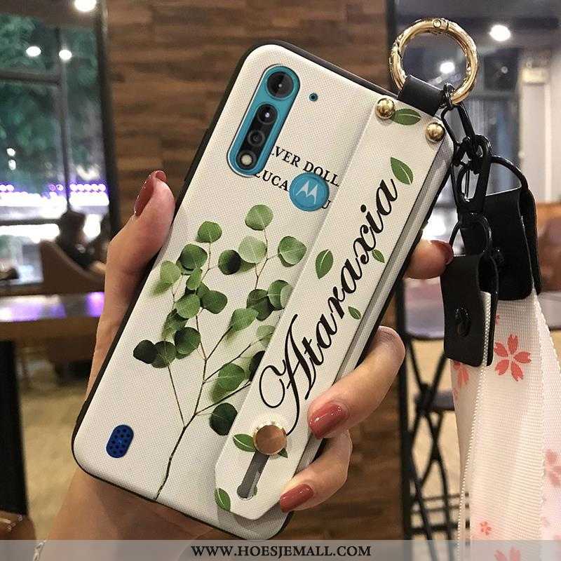 Hoesje Moto G8 Power Lite Trend Zacht Hoes Bloemen Mobiele Telefoon Roze