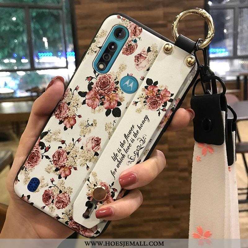 Hoesje Moto G8 Power Lite Trend Zacht Hoes Bloemen Mobiele Telefoon Roze