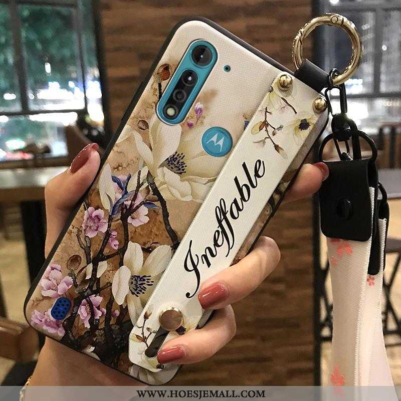 Hoesje Moto G8 Power Lite Trend Zacht Hoes Bloemen Mobiele Telefoon Roze