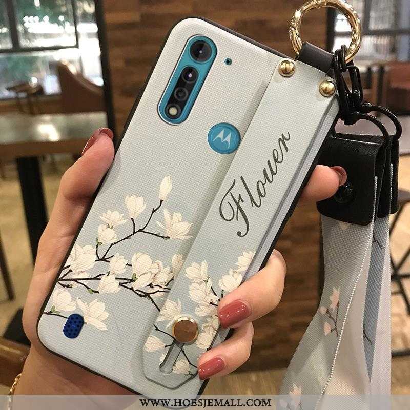 Hoesje Moto G8 Power Lite Trend Zacht Hoes Bloemen Mobiele Telefoon Roze