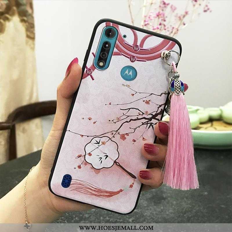 Hoesje Moto G8 Power Lite Siliconen Bescherming Hoes Trend Roze Wind