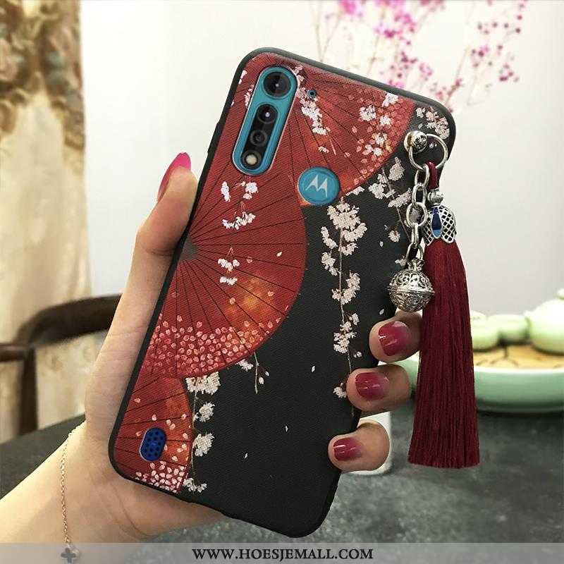 Hoesje Moto G8 Power Lite Siliconen Bescherming Hoes Trend Roze Wind