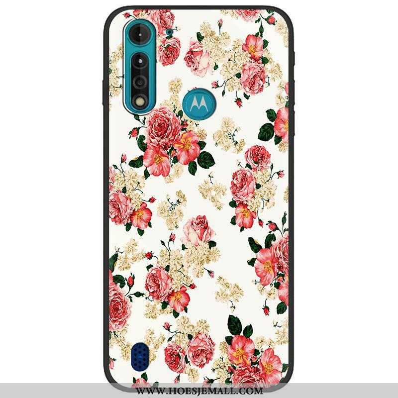 Hoes Moto G8 Power Lite Scheppend Spotprent Zwart Camouflage Hoesje Pu Mobiele Telefoon