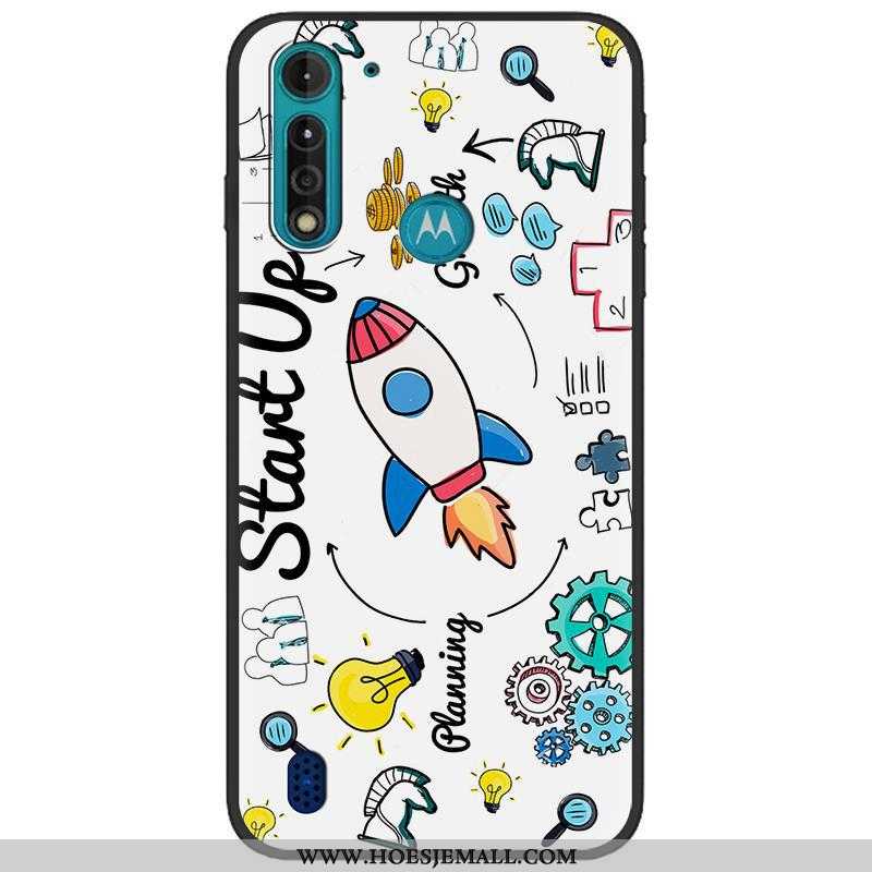 Hoes Moto G8 Power Lite Scheppend Spotprent Zwart Camouflage Hoesje Pu Mobiele Telefoon