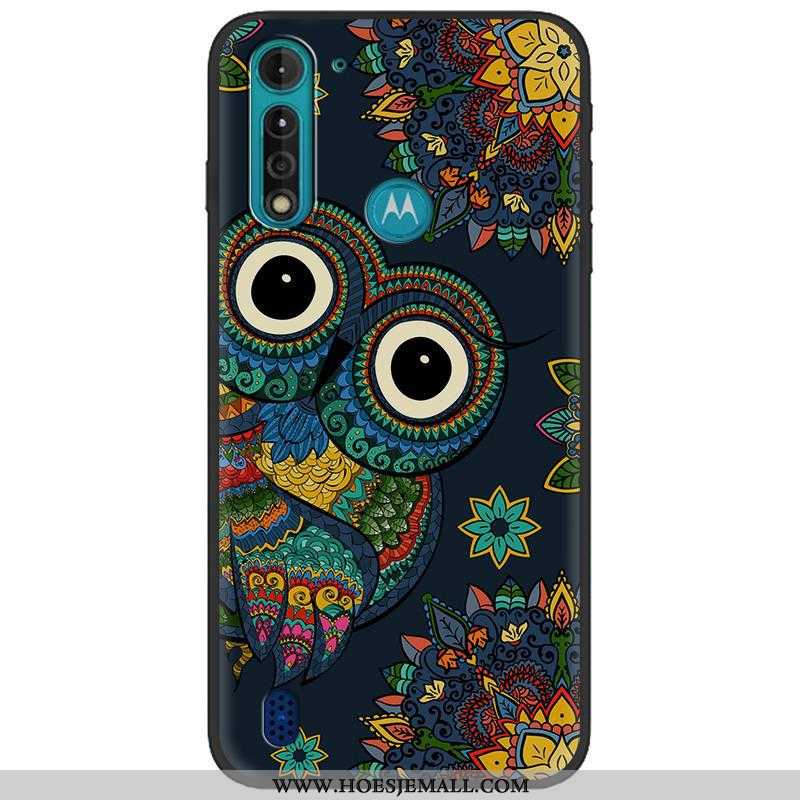 Hoes Moto G8 Power Lite Scheppend Spotprent Zwart Camouflage Hoesje Pu Mobiele Telefoon