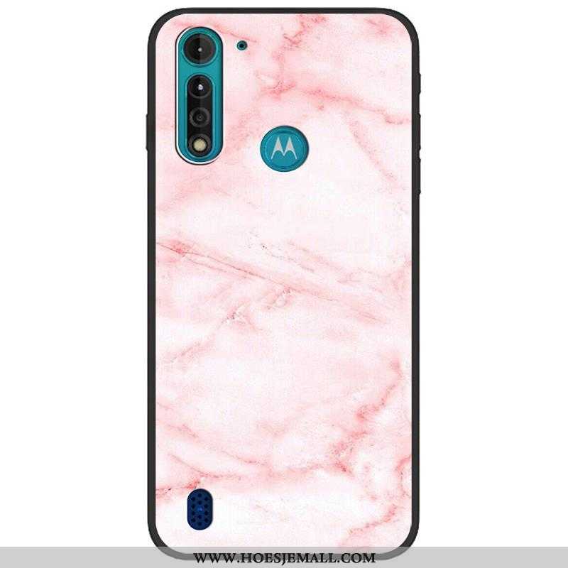 Hoes Moto G8 Power Lite Scheppend Spotprent Zwart Camouflage Hoesje Pu Mobiele Telefoon