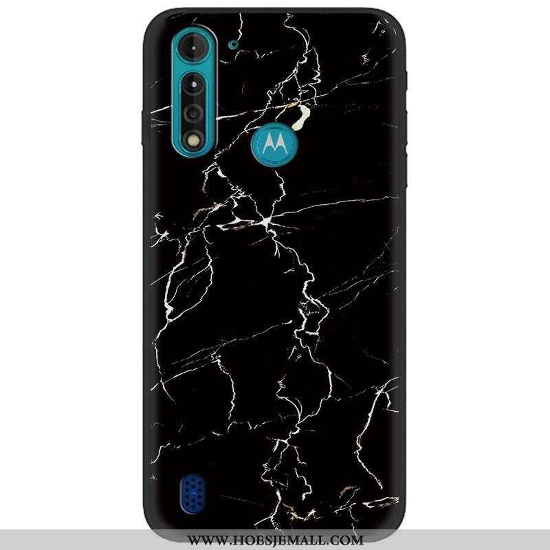 Hoes Moto G8 Power Lite Scheppend Spotprent Zwart Camouflage Hoesje Pu Mobiele Telefoon