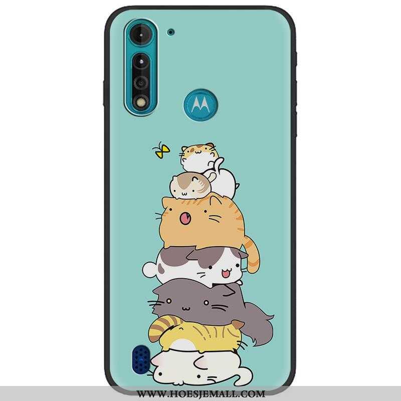 Hoes Moto G8 Power Lite Scheppend Spotprent Zwart Camouflage Hoesje Pu Mobiele Telefoon