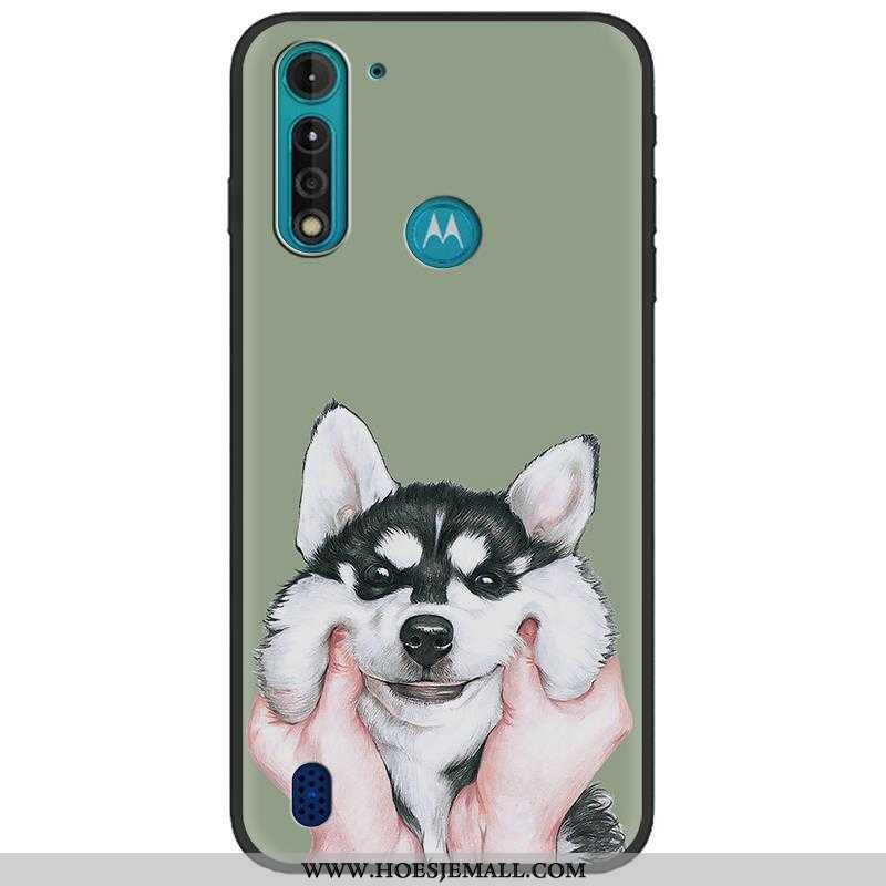 Hoes Moto G8 Power Lite Scheppend Spotprent Zwart Camouflage Hoesje Pu Mobiele Telefoon