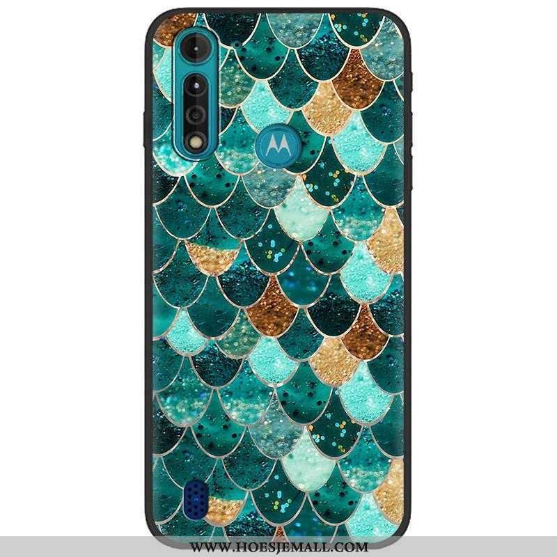 Hoes Moto G8 Power Lite Scheppend Spotprent Zwart Camouflage Hoesje Pu Mobiele Telefoon