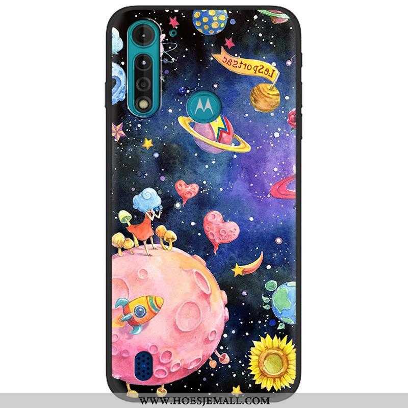 Hoes Moto G8 Power Lite Scheppend Spotprent Zwart Camouflage Hoesje Pu Mobiele Telefoon