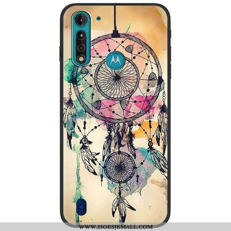 Hoes Moto G8 Power Lite Scheppend Spotprent Zwart Camouflage Hoesje Pu Mobiele Telefoon