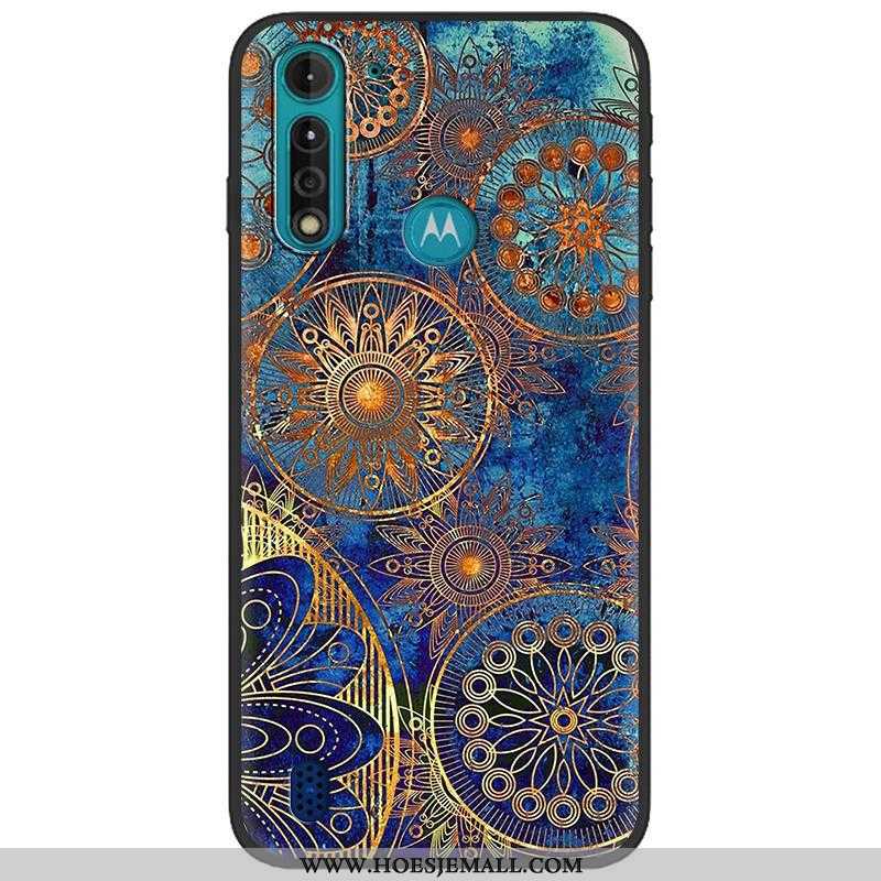 Hoes Moto G8 Power Lite Scheppend Spotprent Zwart Camouflage Hoesje Pu Mobiele Telefoon