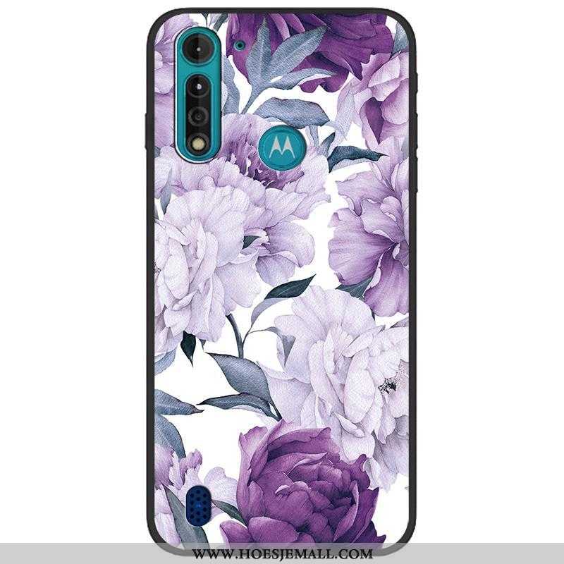 Hoes Moto G8 Power Lite Scheppend Spotprent Zwart Camouflage Hoesje Pu Mobiele Telefoon