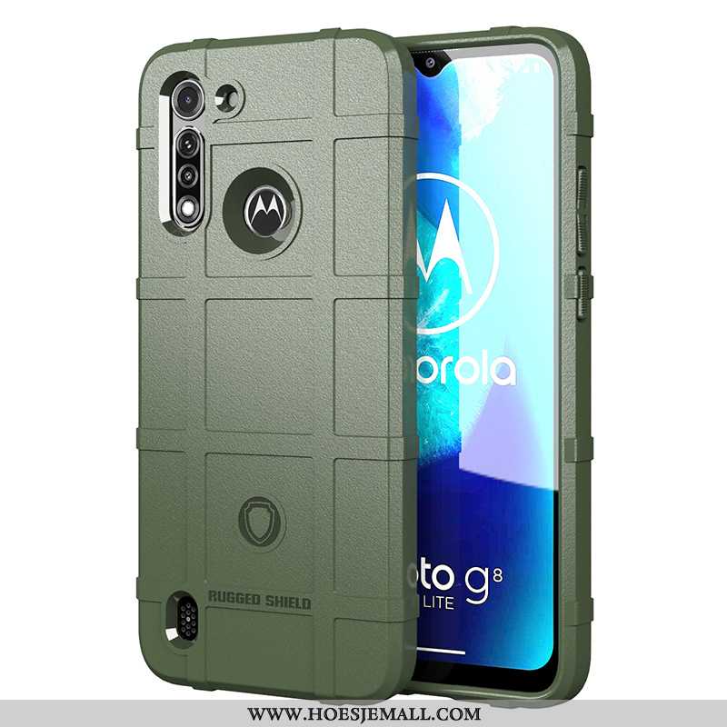 Hoes Moto G8 Power Lite Bescherming Siliconen Hoesje Mobiele Telefoon Anti-fall Groen