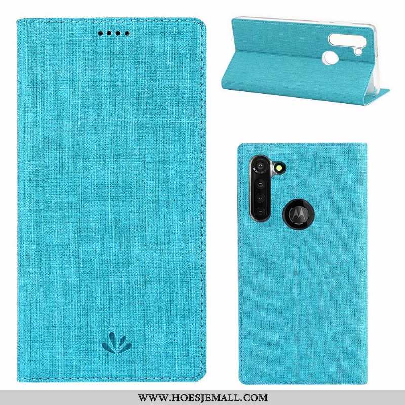 Hoesje Moto G8 Power Leer Patroon Mobiele Telefoon Doek Grijs Kaart