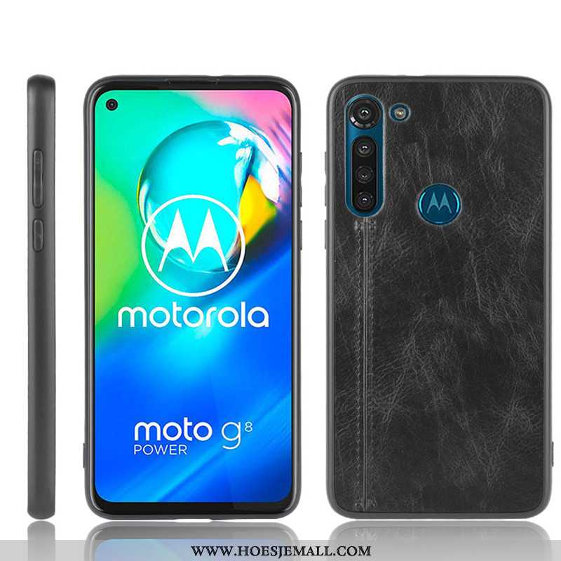 Hoesje Moto G8 Power Patroon Bescherming Mobiele Telefoon Rood Koe Hoes