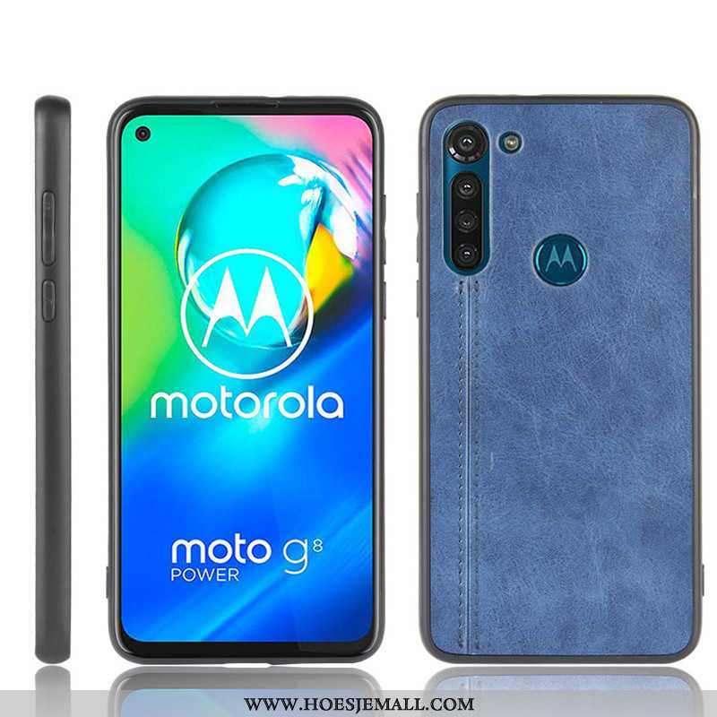 Hoesje Moto G8 Power Patroon Bescherming Mobiele Telefoon Rood Koe Hoes