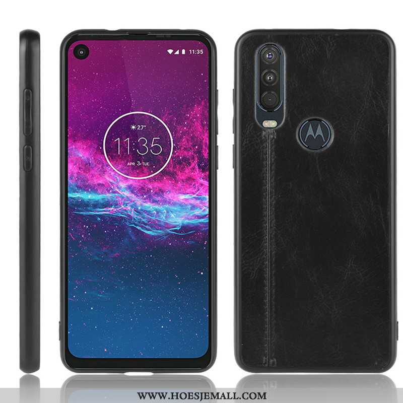 Hoesje Motorola One Action Bescherming Patroon Hoes Rood Hard Mobiele Telefoon