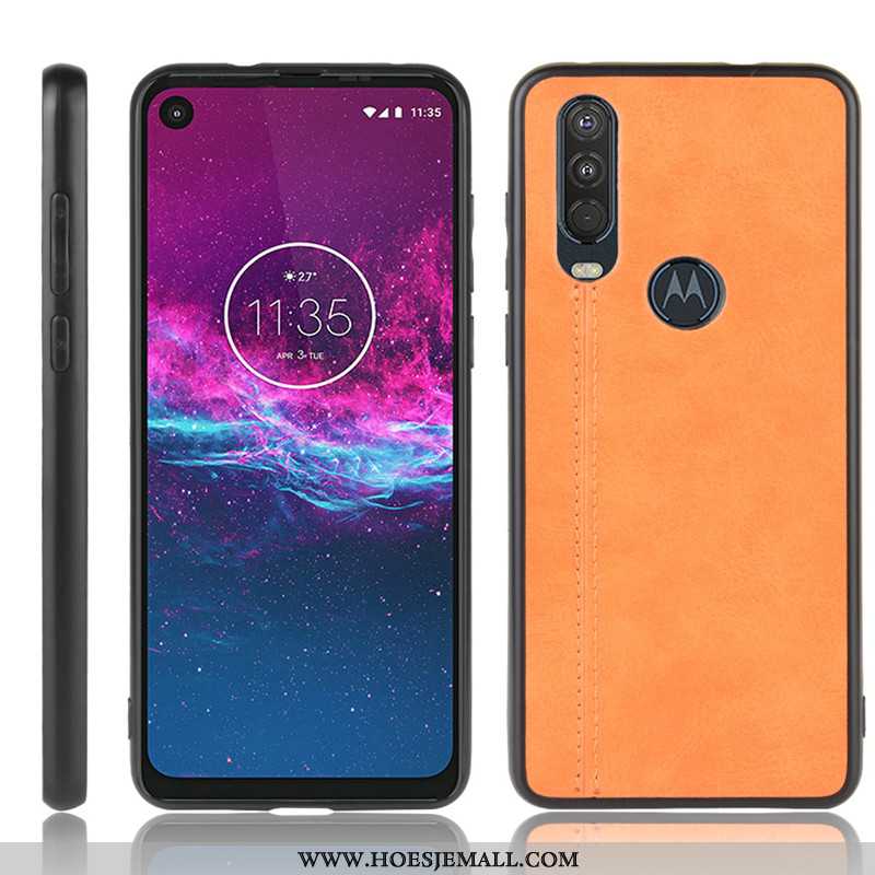 Hoesje Motorola One Action Bescherming Patroon Hoes Rood Hard Mobiele Telefoon