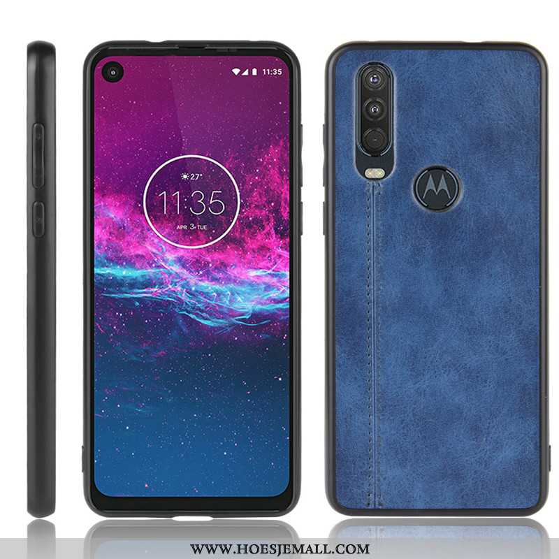 Hoesje Motorola One Action Bescherming Patroon Hoes Rood Hard Mobiele Telefoon