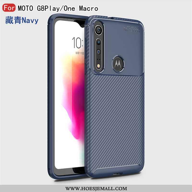 Hoesje Motorola One Macro Leer Patroon Bedrijf All Inclusive 2020 Mobiele Telefoon Zwarte