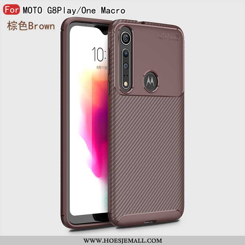 Hoesje Motorola One Macro Leer Patroon Bedrijf All Inclusive 2020 Mobiele Telefoon Zwarte