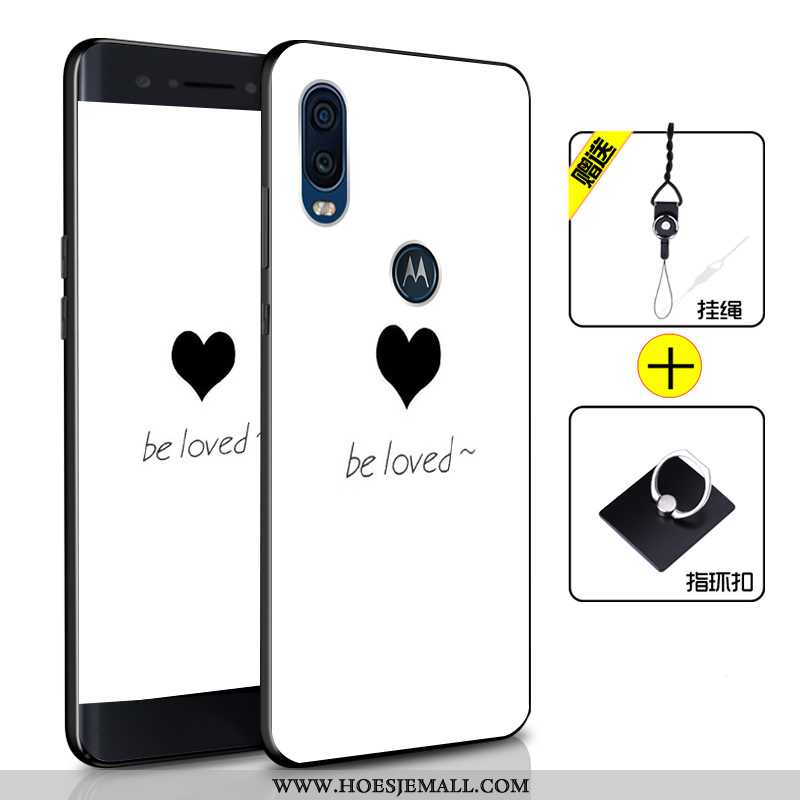 Hoes Motorola One Vision Siliconen Bescherming Zacht Anti-fall Hoesje Mobiele Telefoon Blauwe