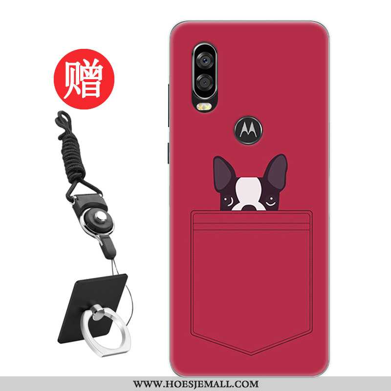 Hoes Motorola One Vision Bescherming Persoonlijk Nieuw Lovers Patroon Trend Rood