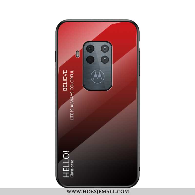 Hoesje Motorola One Zoom Glas Trend Hoes All Inclusive Verloop Rood Net Red